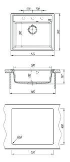 Кухонная мойка Lemark Hanka 570 9910015 грей